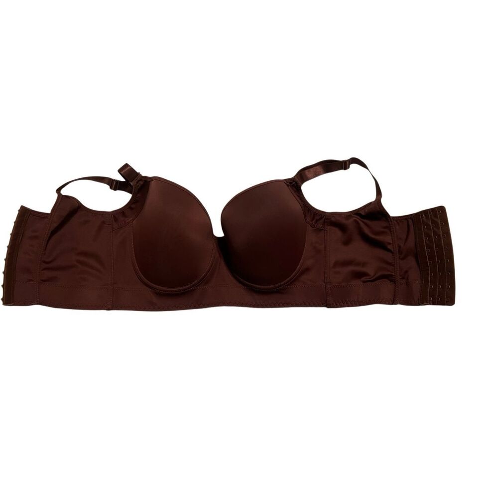 Brown Bra Size 34F Adjustable Straps Underwire 3 Rows of 8 Hook and Eye Closure